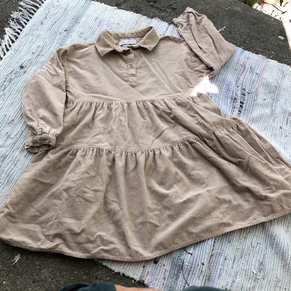 Zara Other - Zara Dress Kids Girls 9 Brown Corduroy Long Sleeve